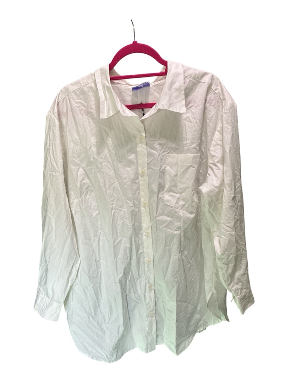 Relaxed White Button-Front Shirt